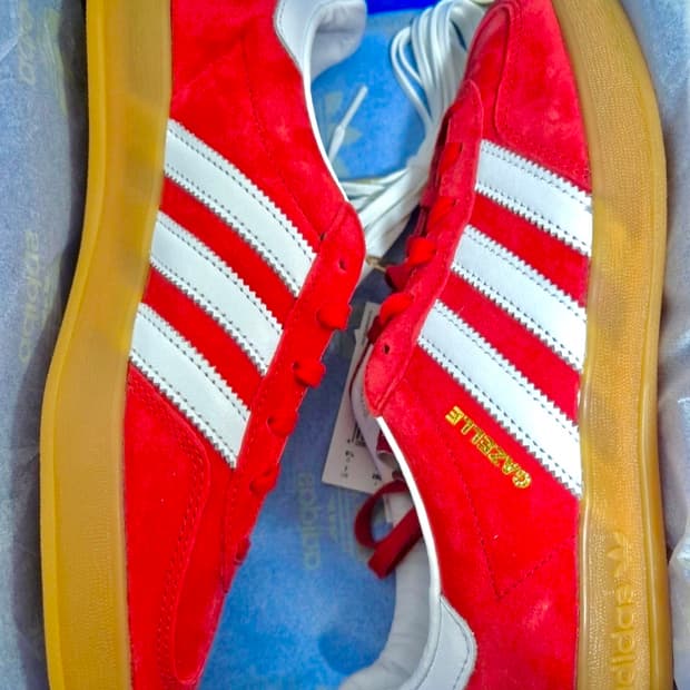 (265)(새상품)아디다스 스니커즈 가젤 인도어 스칼렛 레드