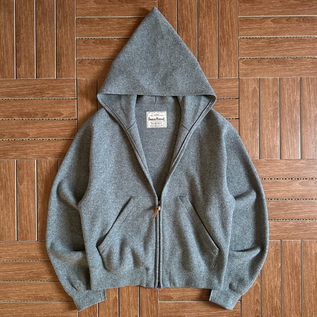 Sunsea wool melton zip-up hoodie