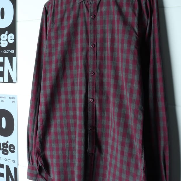 (M-L) 자라 셔츠 남방 체크 퍼플 아메카지-H35788
