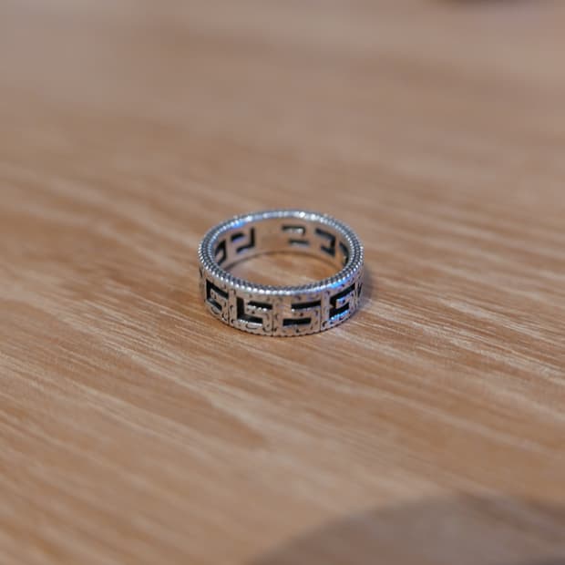 구찌 스퀘어 G 와이드 반지 17호