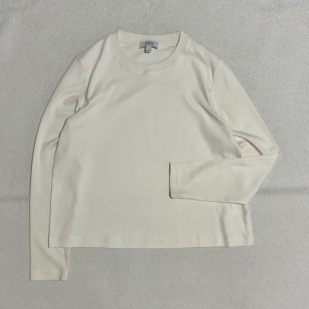 코스 슬림핏 헤비웨이트 롱슬리브 티셔츠