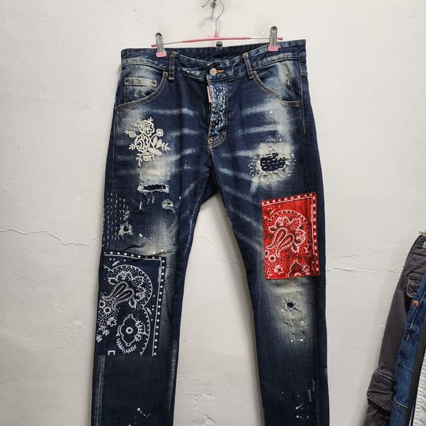 디스퀘어드2 쿨가이 반다나 데님