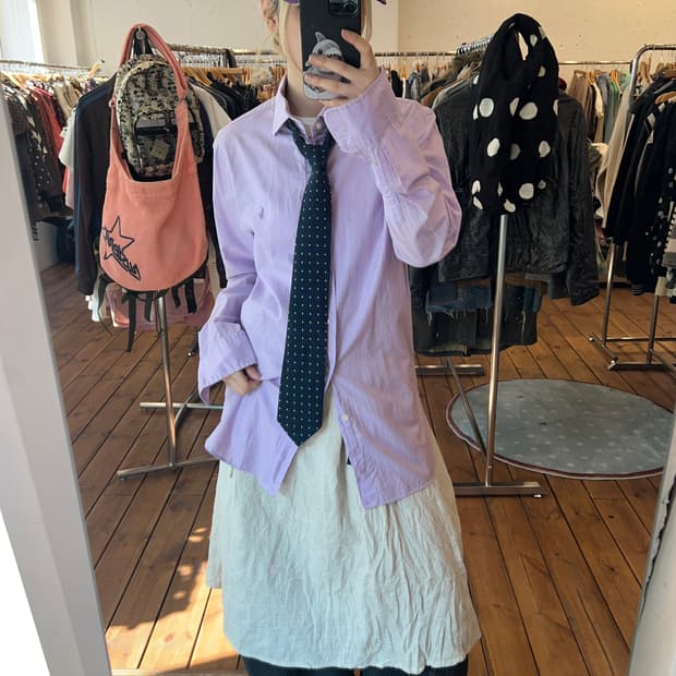 폴로 핑크 체크 셔츠