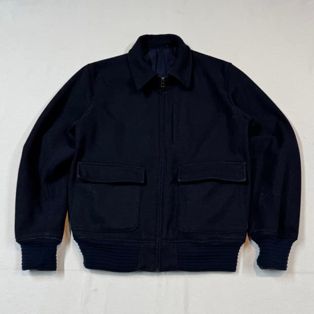 L) GU 네이비 울 블루종 봄버 자켓