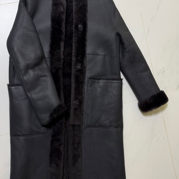 무스탕 퍼 자켓 롱 코트