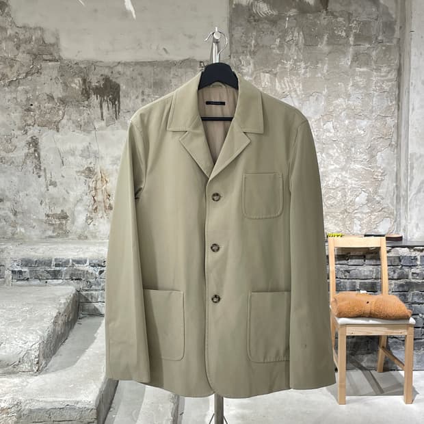 프라다 베이지 멀티 포켓 3B 폴리에스터 블레이저