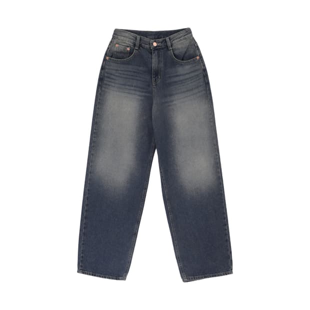 블랙업 셀루먼 와이드 벌룬 데님팬츠 블루 S