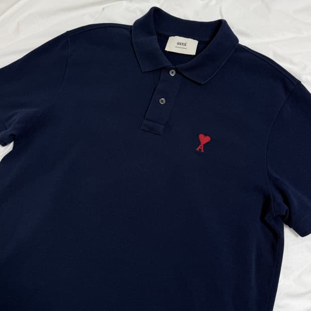 [급처] 아미(AMI) 하트 로고 폴로 네이비