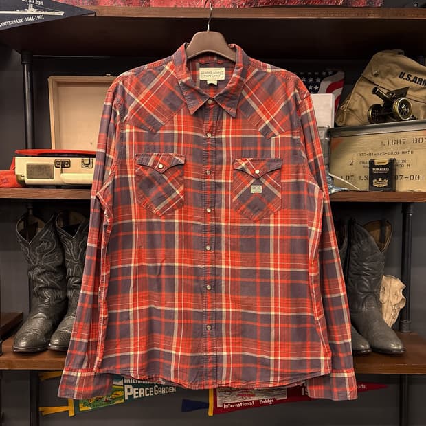 데님 앤 서플라이 랄프로렌 플래드 타탄체크 웨스턴 코튼셔츠 N1034