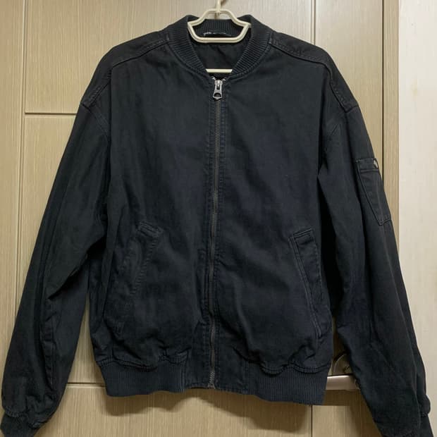 자라 블랙 데님 봄버 자켓 L