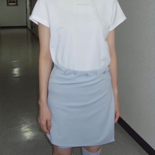 Jichoi 지초이 23-004 반팔 랩스커트 레그워머 스카이블루