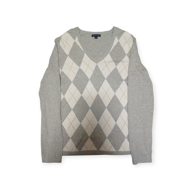 타미 아가일 그레이 니트