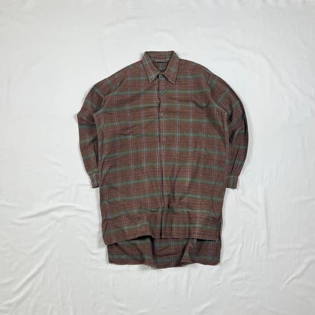 50‘s-60’s 프렌치 그랜드파 롱 체크셔츠 남방