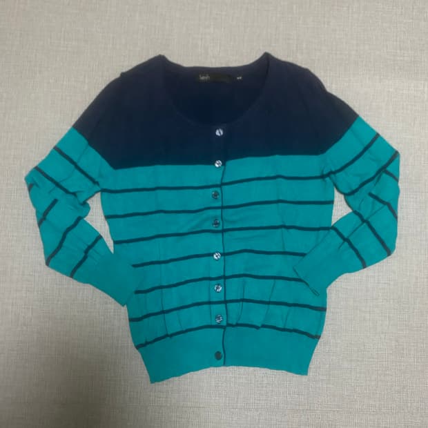 일본빈티지 Lersh 올드스쿨아메카지 하구미모리걸 스트라이프가디건