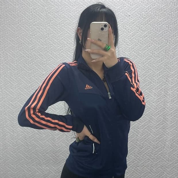 아디다스 Y2K 레트로 00's 네이비핑크 져지 집업 90 C08242