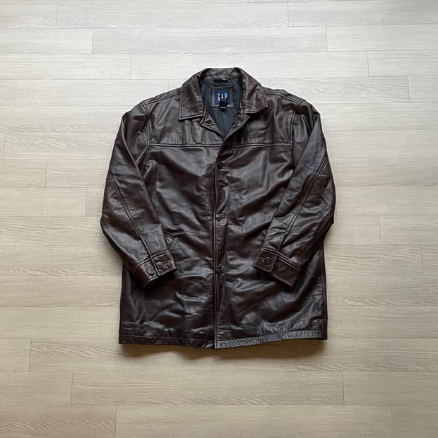 90s 올드갭 레더 카코트 브라운 gap carcoat