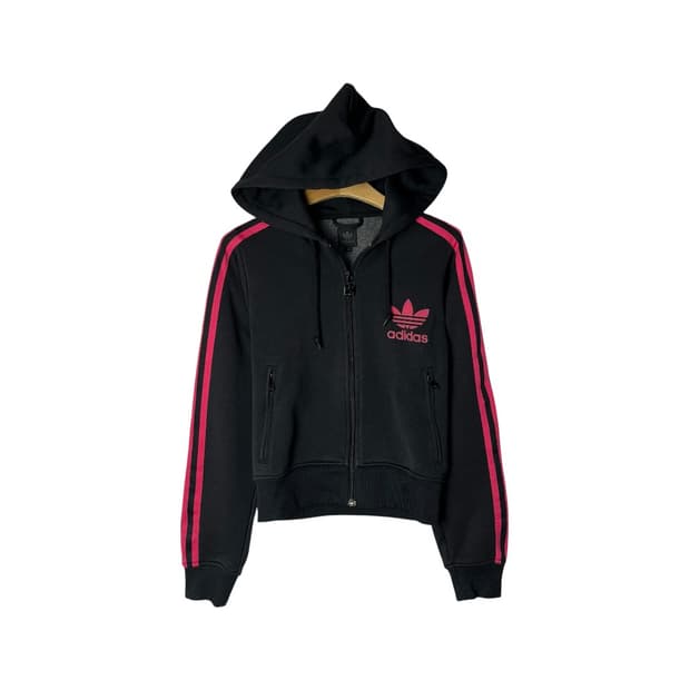 [Adidas] 아디다스 블랙,핑크 후드 져지
