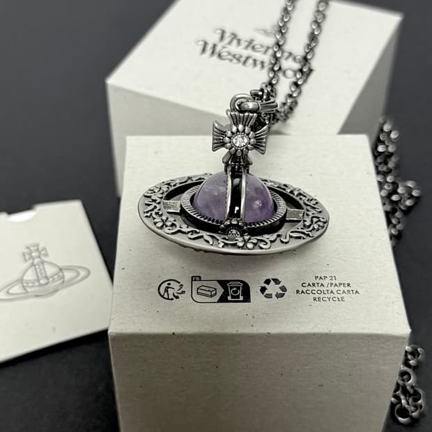 비비안웨스트우드 빅orb 오리엔탈 앤틱 고딕 목걸이 퍼플