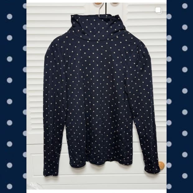 일본 빈티지 도트 목폴라 5천원