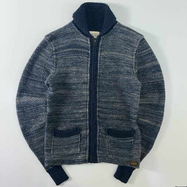 Polo  데님 앤 서플라이 숄카라 네이비 니트집업 