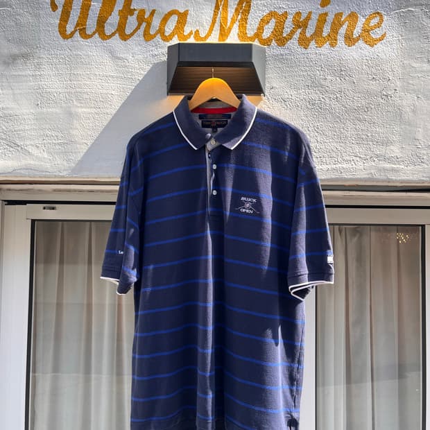 타미 힐피거 골프 스트라이프 반팔 폴로 셔츠