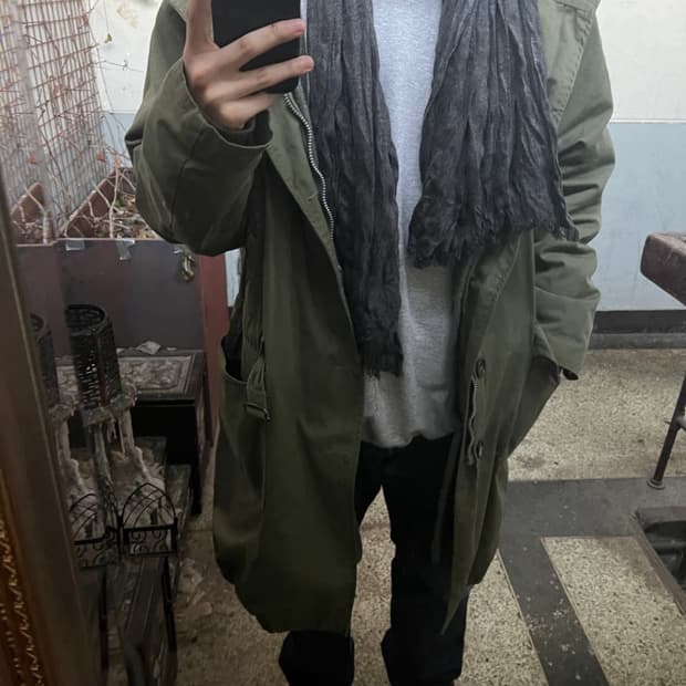 빈티지 머플러 다크그레이
