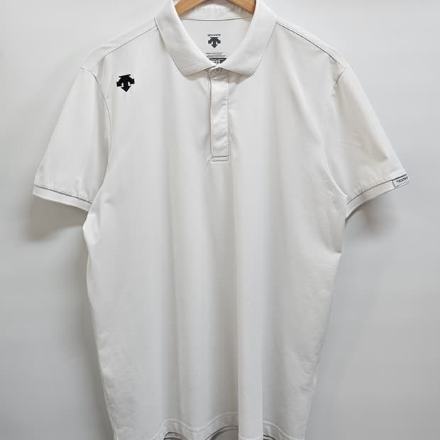 데상트 화이트 반팔 폴로티셔츠 2XL