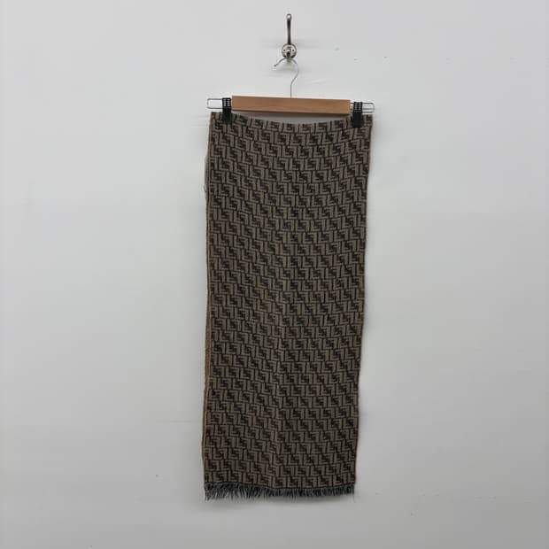 펜디 FF 로고 머플러 브라운