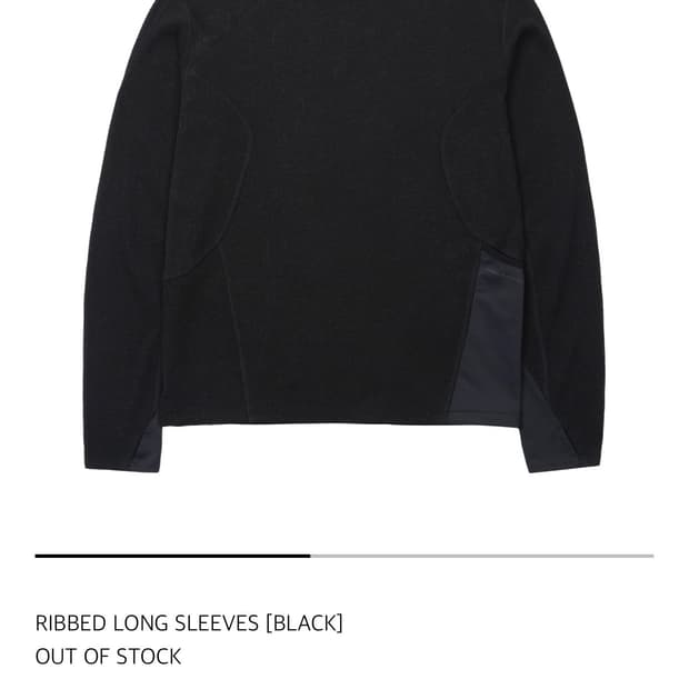 산산기어 Ribbed 롱슬리브 블랙