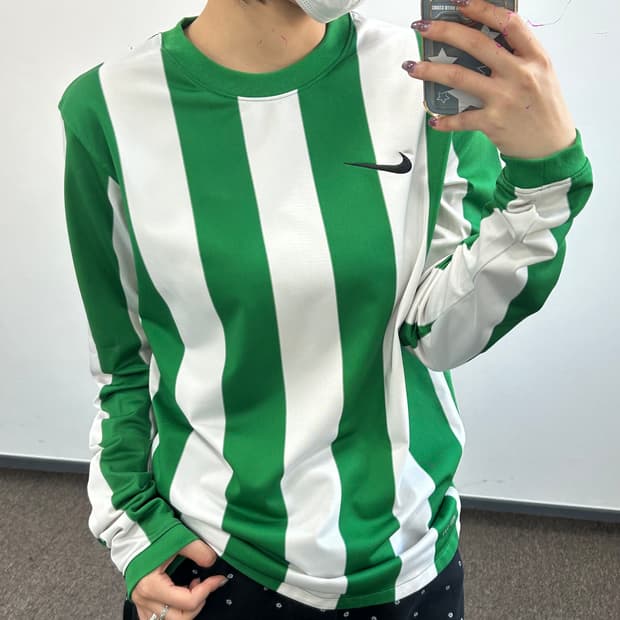 Nike 나이키 싸커 화이트그린 배색 스트라이프 싸커져지