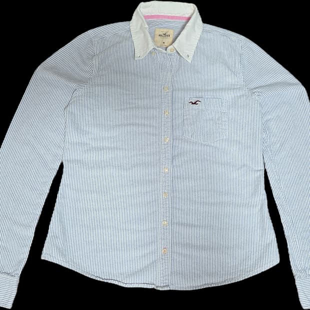 Hollister Blue Pinstripe Button Down Shi