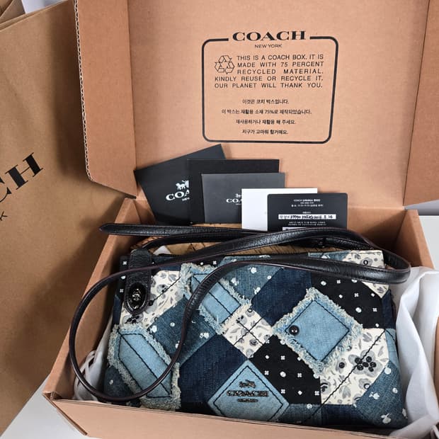 COACH 코치 데님 패치워크 투웨이 크로스백 가방 정품