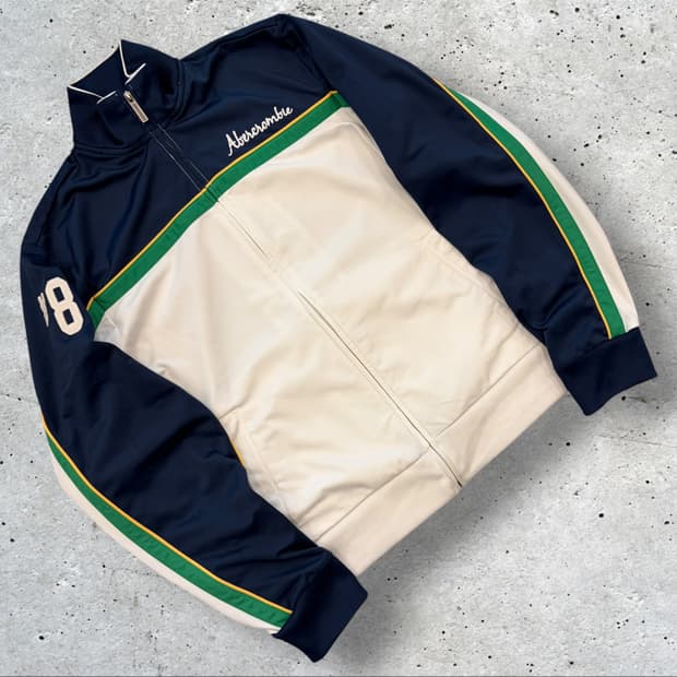 [XL] 아베크롬비 네이비 화이트 트랙 자켓 져지 D836