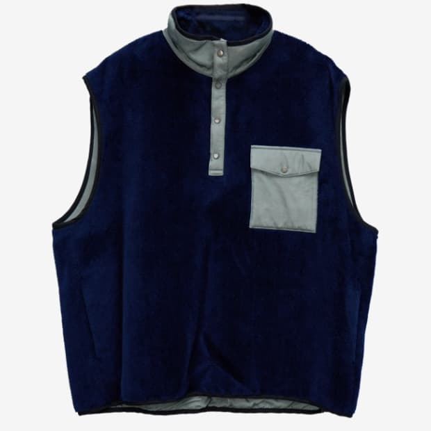 (3) visvim barlow blue fleece vest