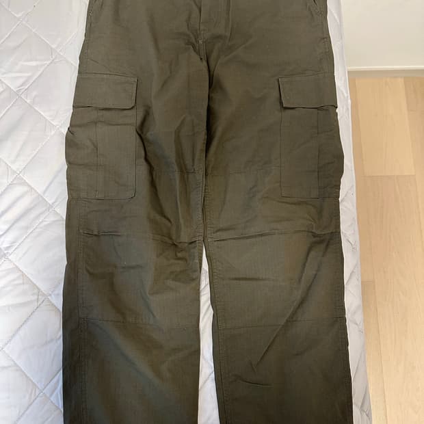 [34/32] 칼하트 레귤러 카고 팬츠 콜롬비아 사이프레스 린스드