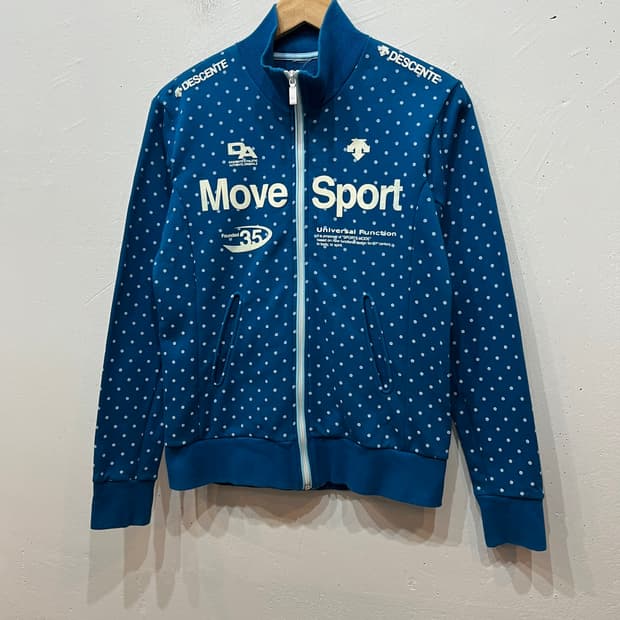 데상트 재팬 도트 땡떙이 스웻 트랙탑 져지 우먼즈