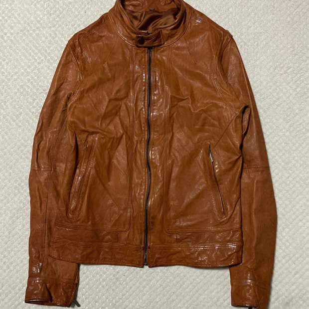 광희시장 웨스턴 무드 램스킨 양가죽 레더 자켓 브라운