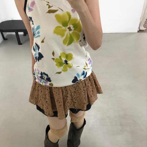 vintage flower pattern sleeveless