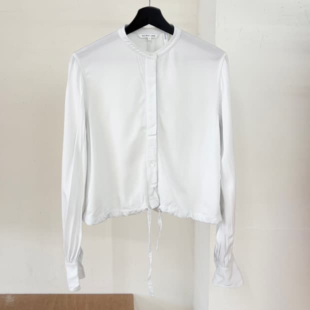 헬무트랭 화이트 레이온 드로스트링 셔츠 