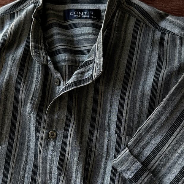 Design jacquard fabric band collar shirt