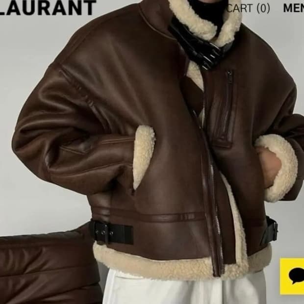 (OS) 로랑 스웨이드 크롭 무스탕