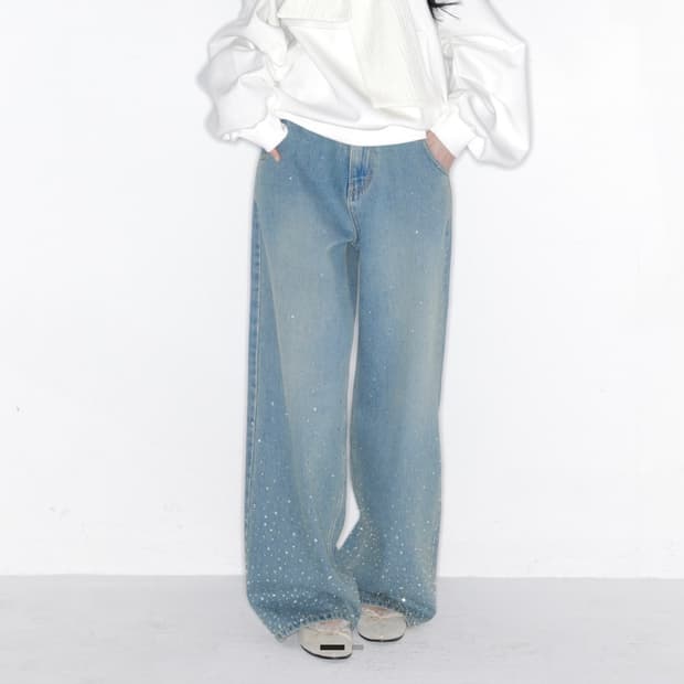 현물더티스 트윙클 크리스탈 데님 팬츠 