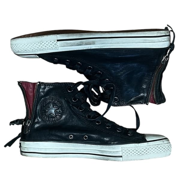 Coverse X John varvatos 더블짚 레더 하이탑 블랙