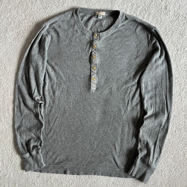 일본빈티지 올드 유니클로 그레이 기본 골지 이너 탑