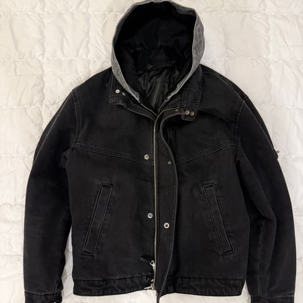 시리즈 데님 후드 트러커 블랙