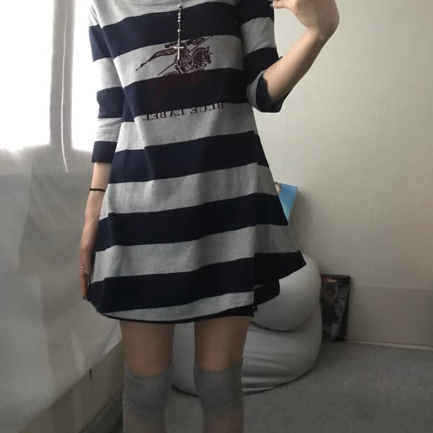 버버리 블루라벨 스트라이프 원피스