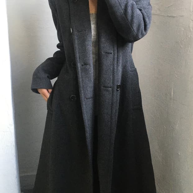 Ralph Lauren 랄프로렌 차콜 울 혼방 롱 코트