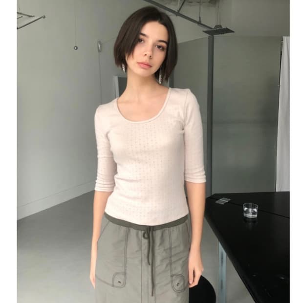 디에이디 dad 펀칭티 + 코튼 카고 스커트