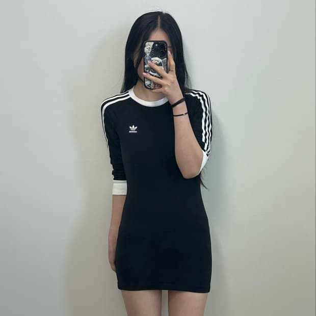 아디다스 3s 블랙 링거 반팔 원피스