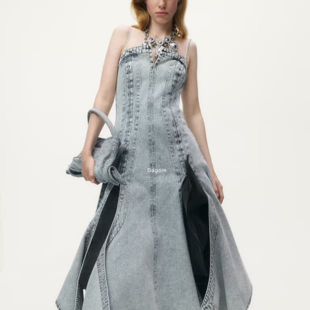 h&m 글렌마틴스 콜라보 데님 원피스